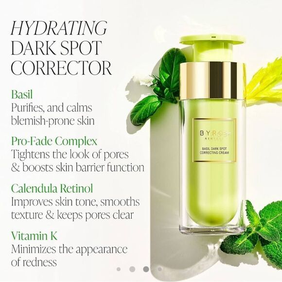 BYROE Basil Dark Spot Correcting Cream Vegan Award Winning Treats Dark Spot NIB - Picture 6 of 7